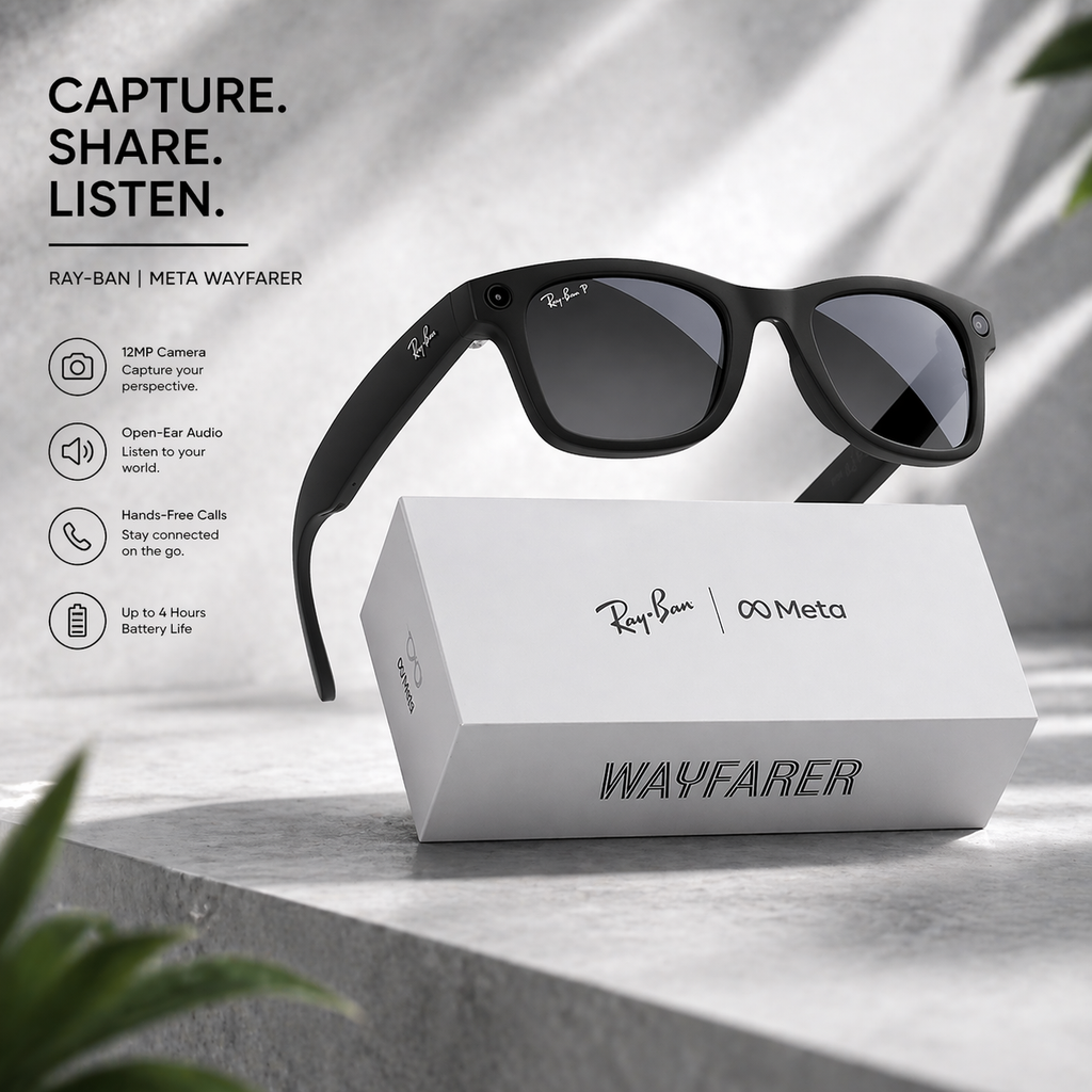 Ray-Ban Meta (Gen 2) Wayfarer Smart AI Glasses – Matte Black