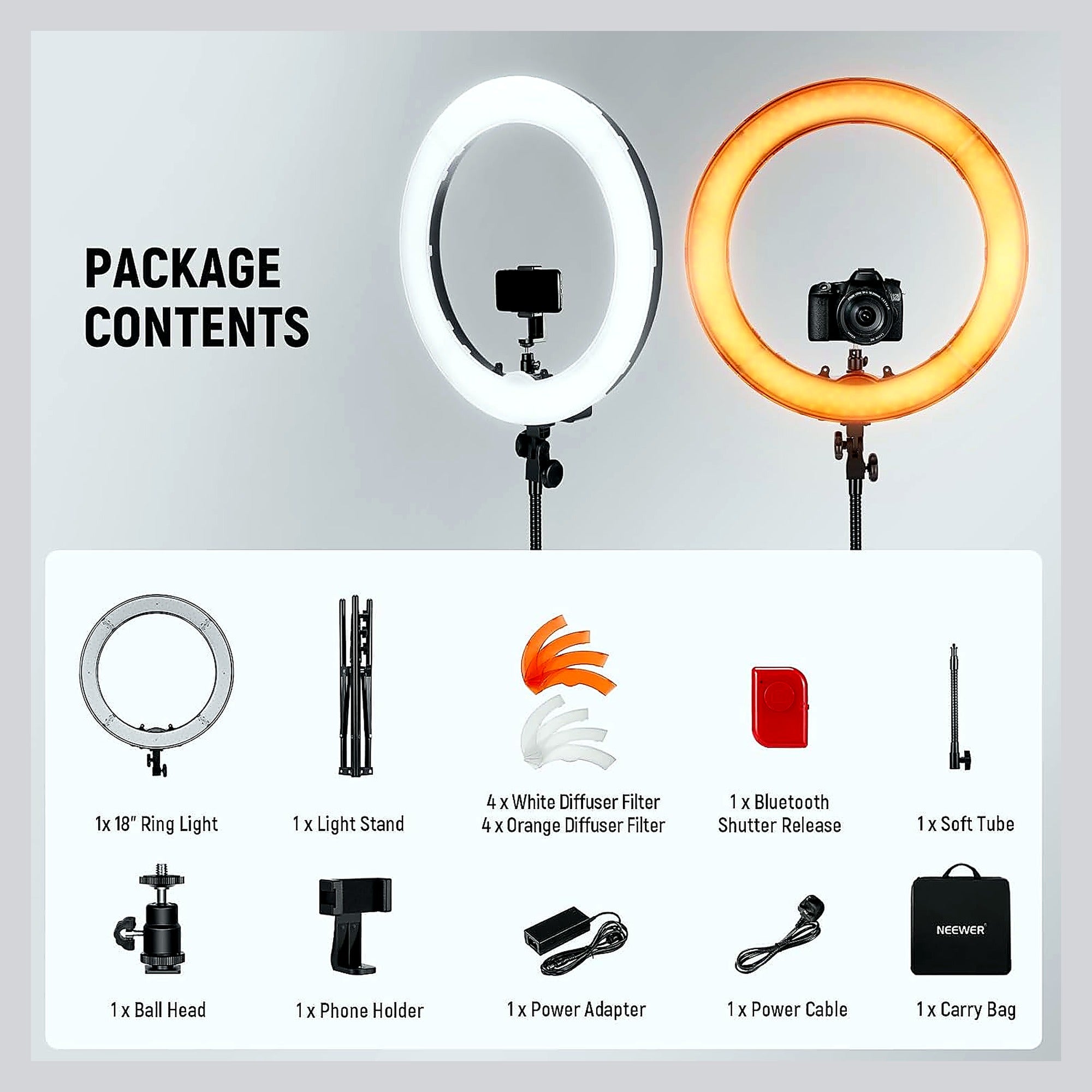 Neewer Ring Light Set – Adjustable LED Ring Light for Video & Content Creators